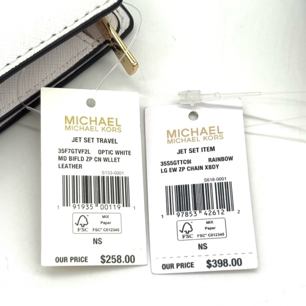 Michael Kors Large Signature Logo Crossbody Bag & Matching Bifold Wallet Rainbow - Picture 15 of 15